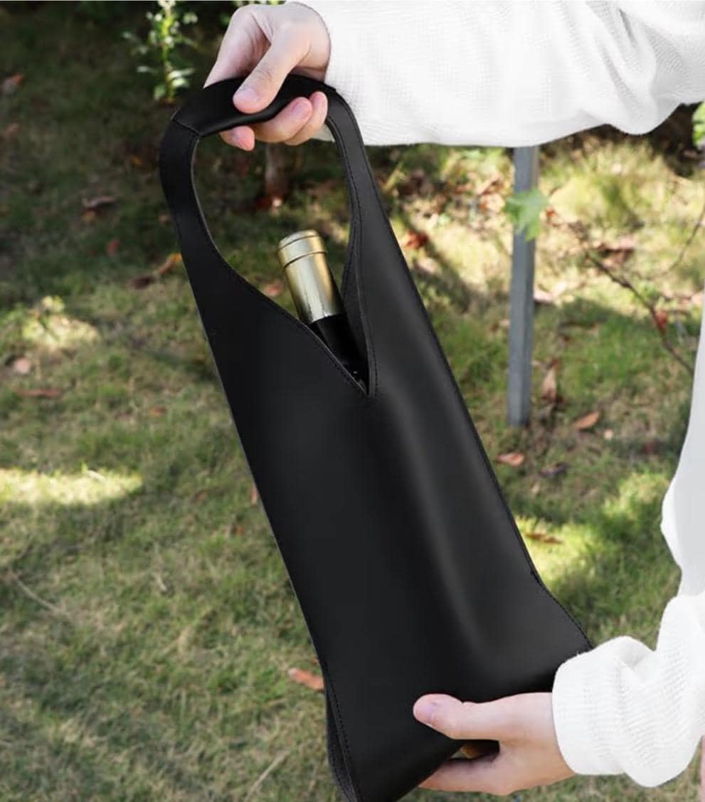 Bolsa de cuero personalizada para vino - Estuche portabotellas de vino grabado a medida