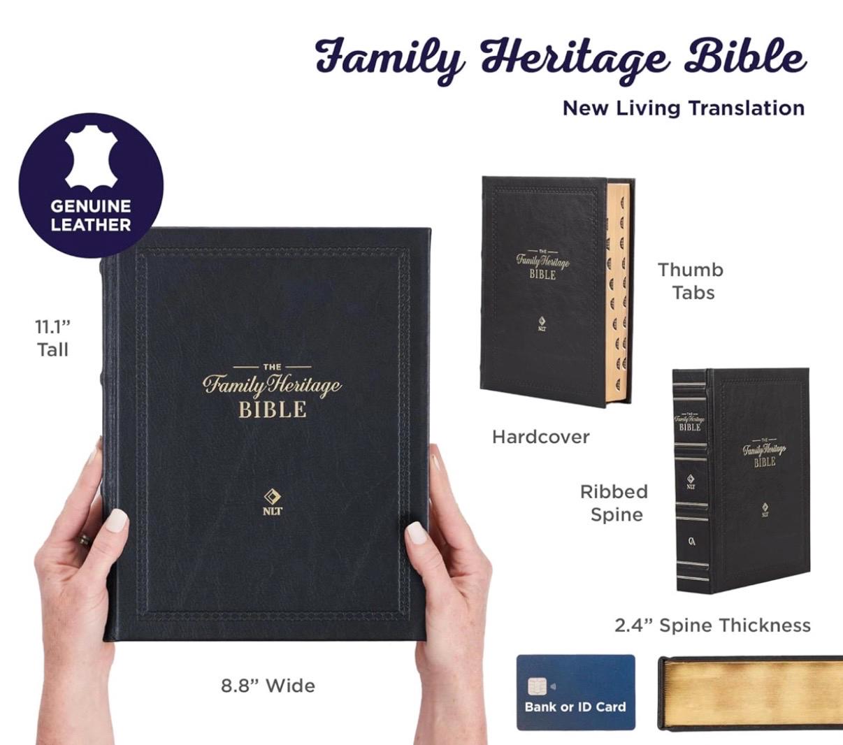 Personalized Black NLT  Family Bible