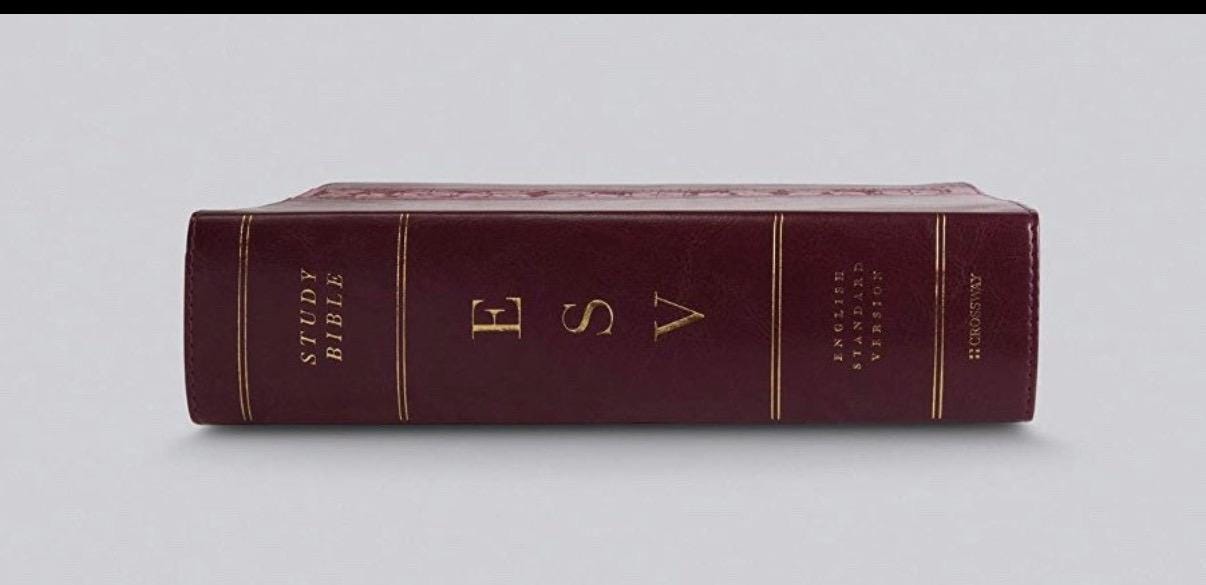 PERSONALIZED *** ESV Study Bible, Large Print, TruTone, Mahogany, Trellis Design - INDEXED *** Custome Name Imprint