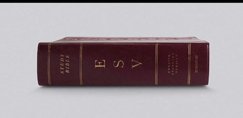 BIBLIA DE ESTUDIO ESV PERSONALIZADA *** Edición Letra Grande, TruTone, Caoba, Diseño Trellis - INDEXADA *** Grabado de Nombre Personalizado