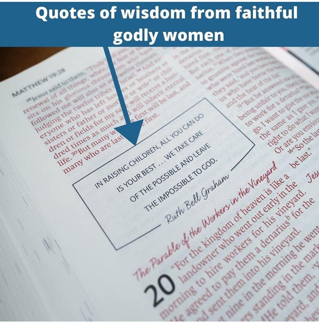 NVI Personalizada, La Biblia de Estudio de la Mujer, Tapa Dura, Flores Azules, A Todo Color, Letra Roja