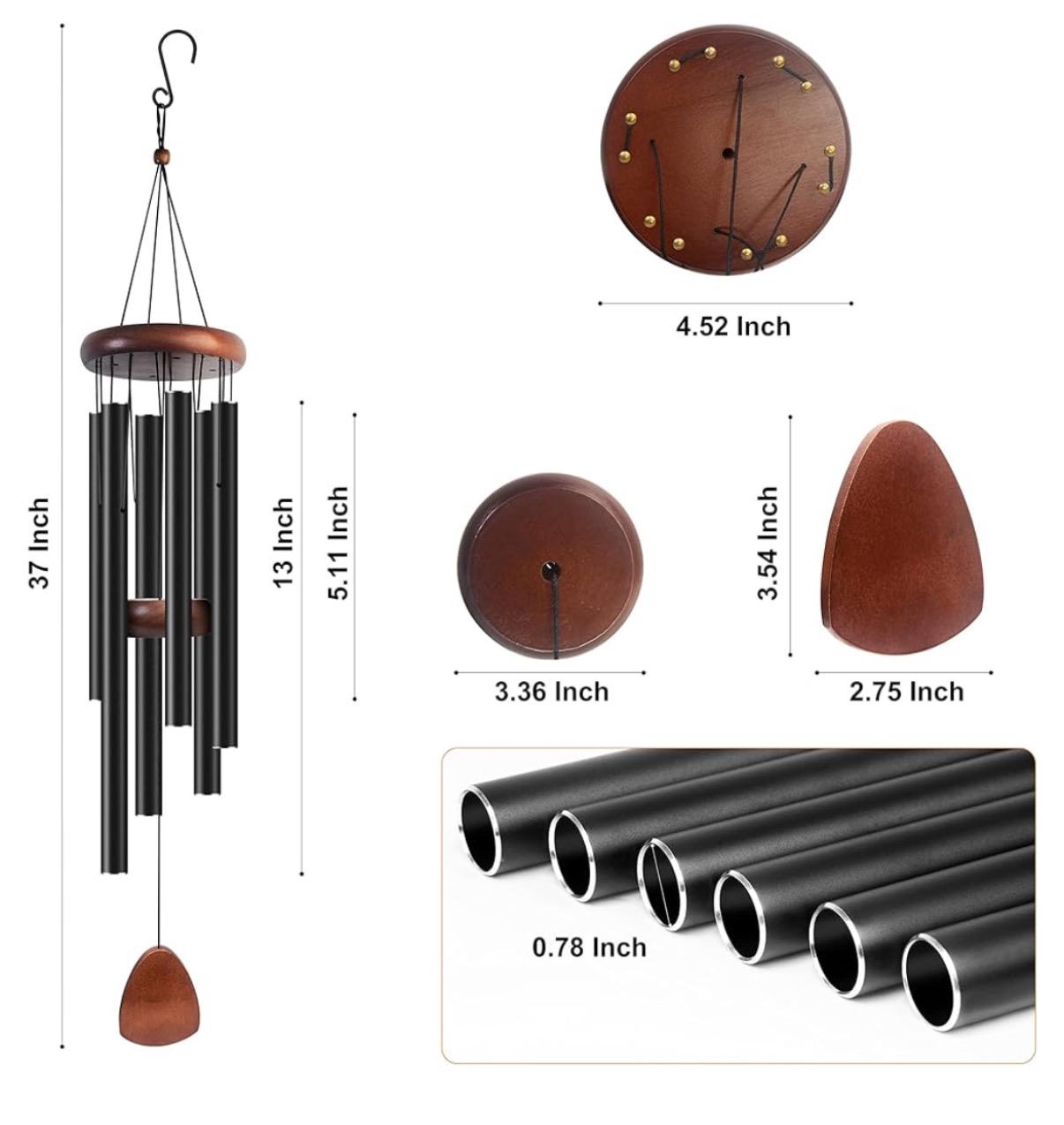 Personalized Windchimes Sympathy/Memorial/Bereavement/Condolence Funeral Gifts for Loss of Mom or Dad, Outdoor Remembrance Gift for Funeral