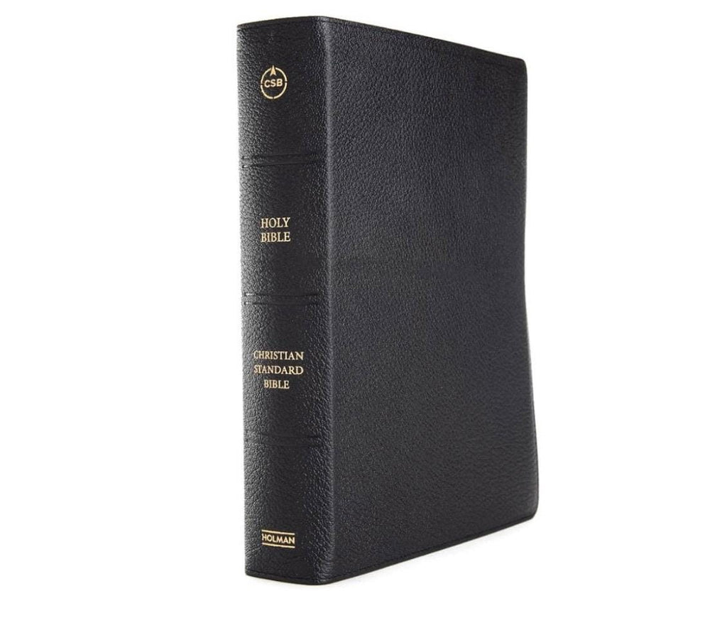 Biblia de Piel de Cabra, Biblia de Estudio CSB, Colección Artesanal Holman, Piel de Cabra Premium Negra, Letra Roja, Notas de Estudio y Comentario
