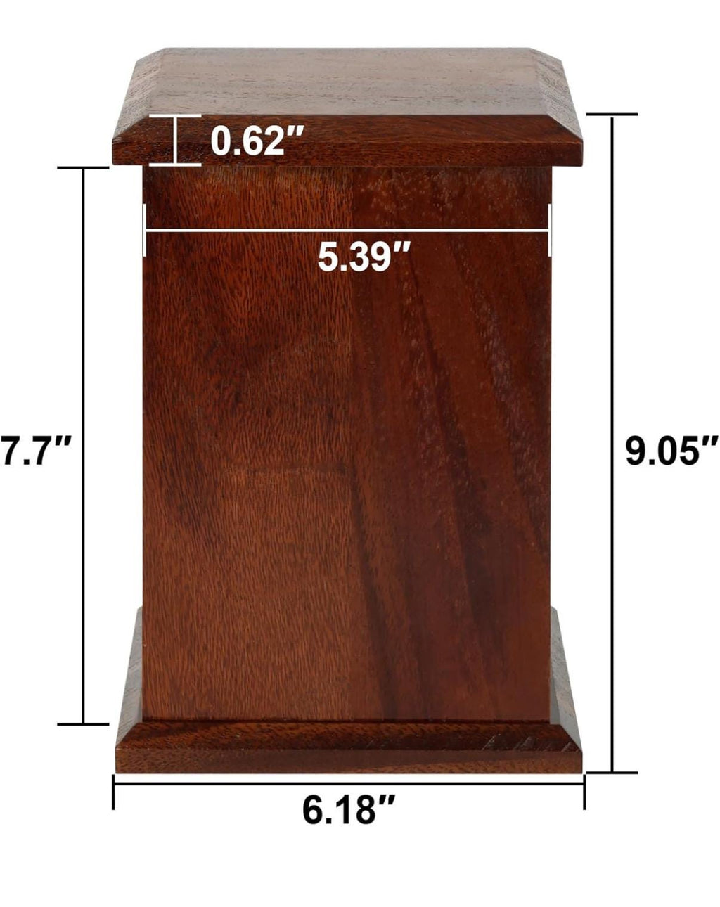 Urna de cremación de madera de nogal personalizada - Monumento conmemorativo hecho a mano