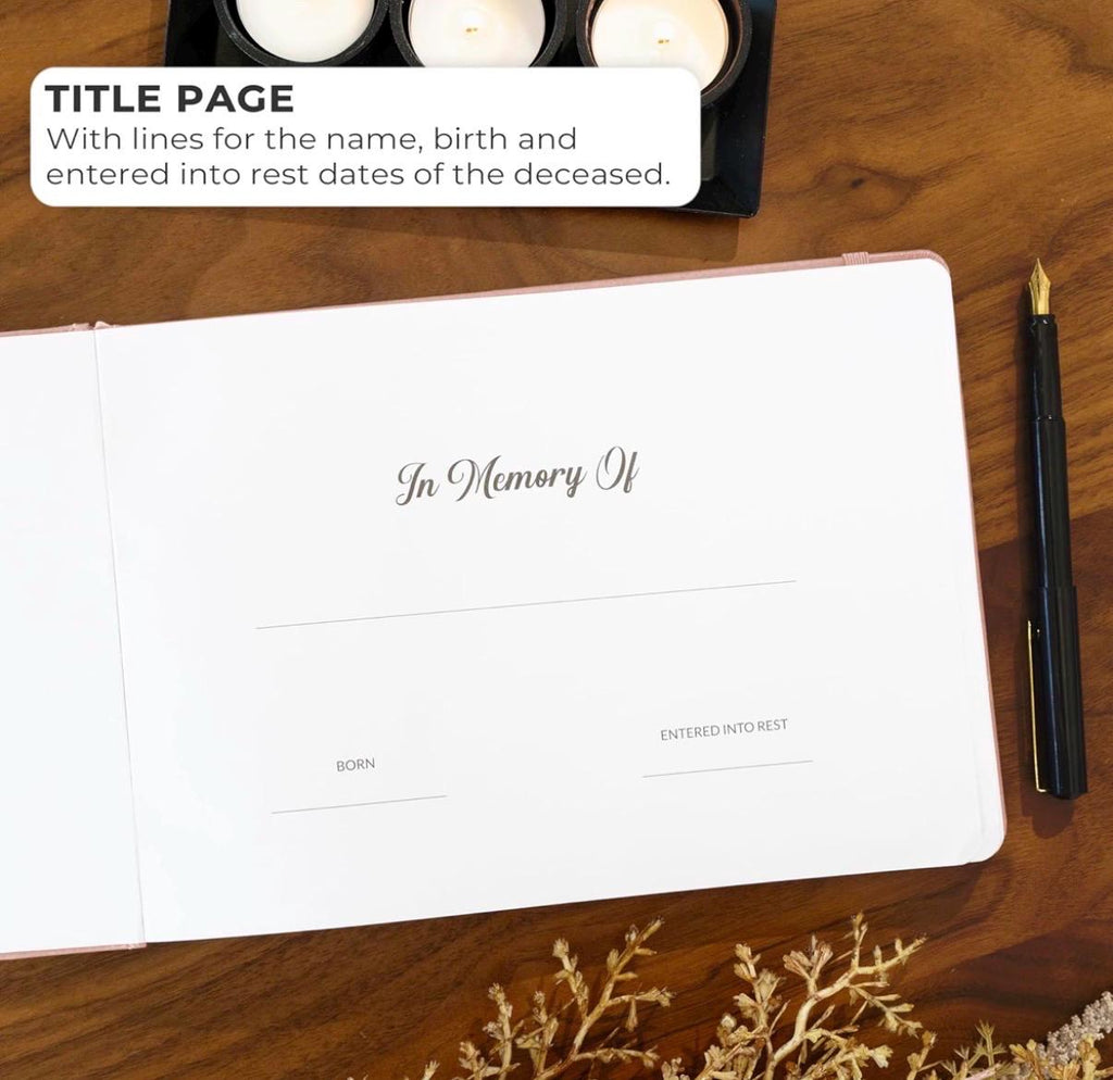 Libro de visitas de funeral personalizado - Piel vegana, 738 invitados
