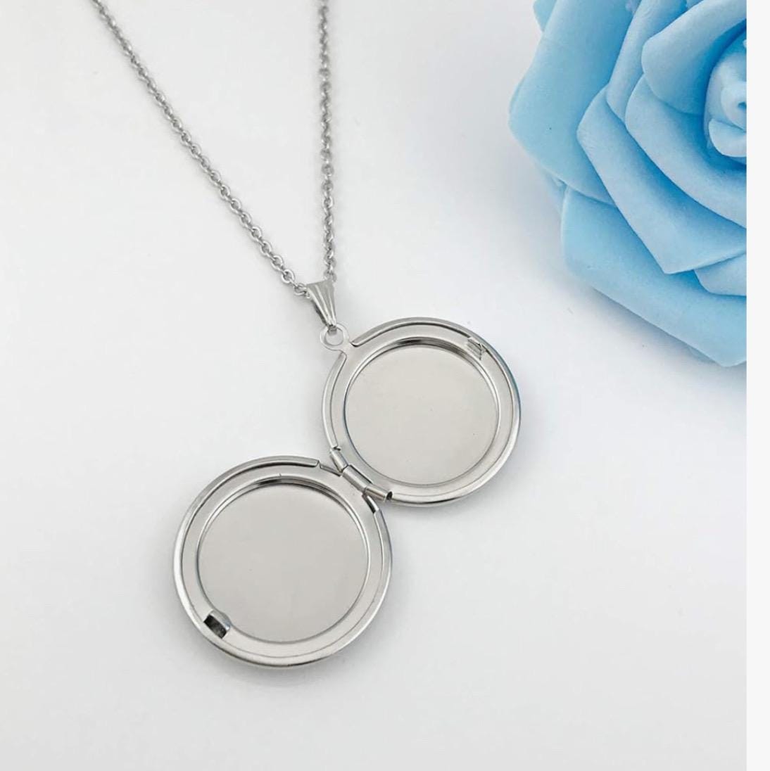 Personalized Photo Locket Necklace - Heart or Round Pendant
