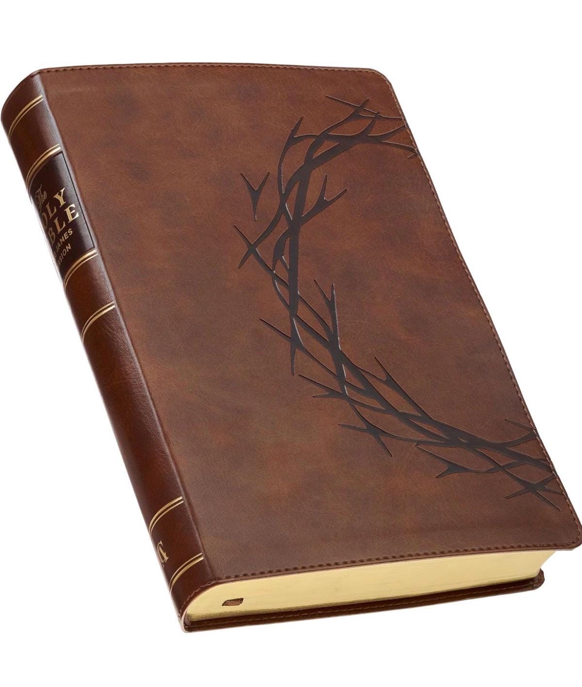 Personalized KJV Giant Print Bible - Chestnut, 14pt, Thumb Index