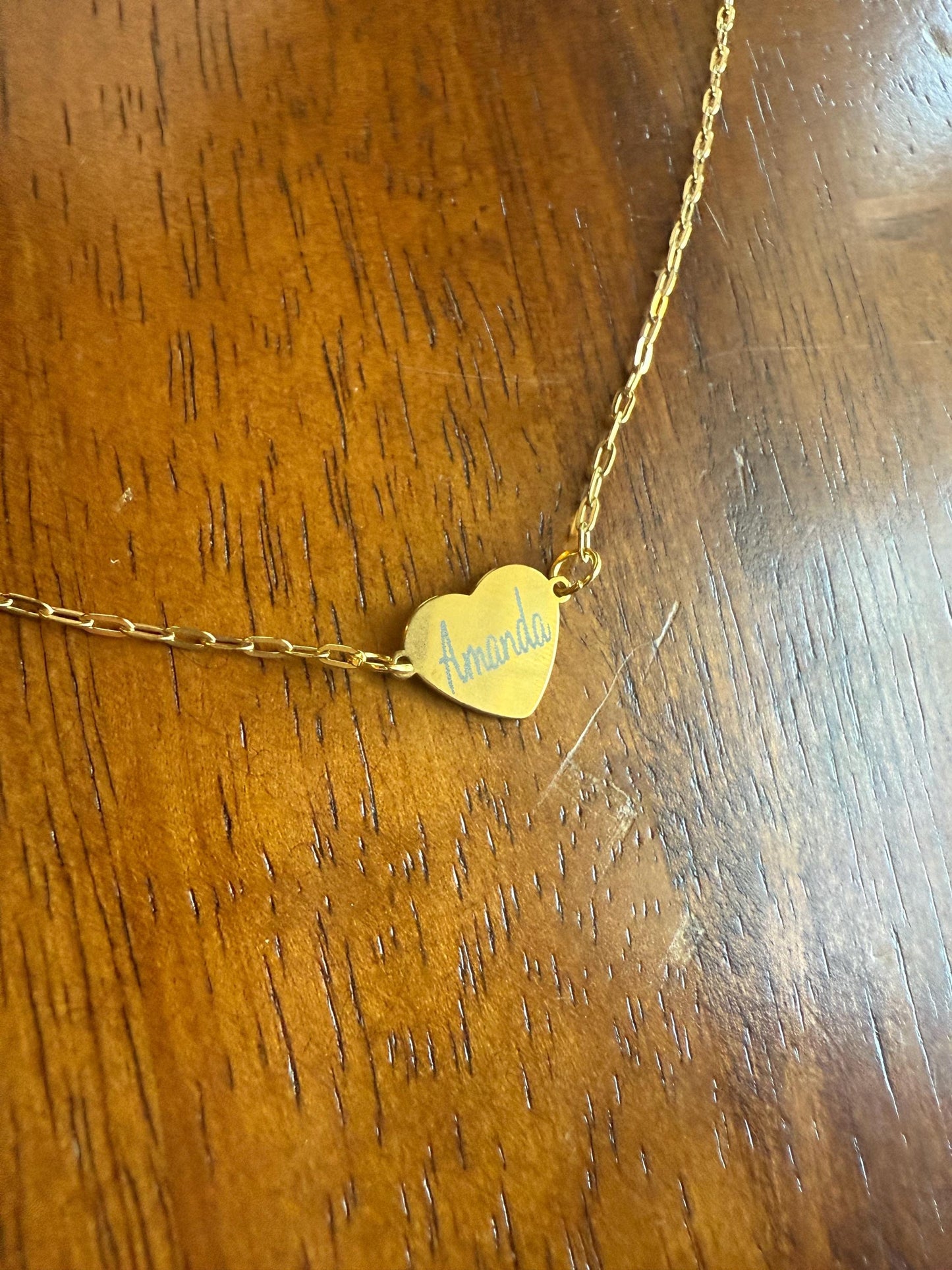 Personalized Heart choker necklace
