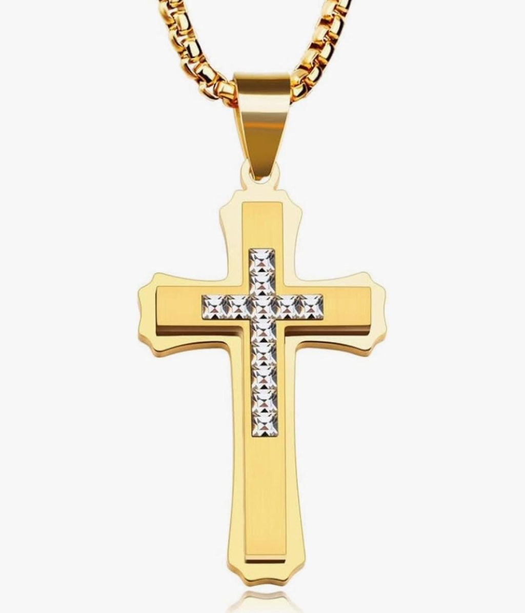 Collar personalizado con cruz para hombre