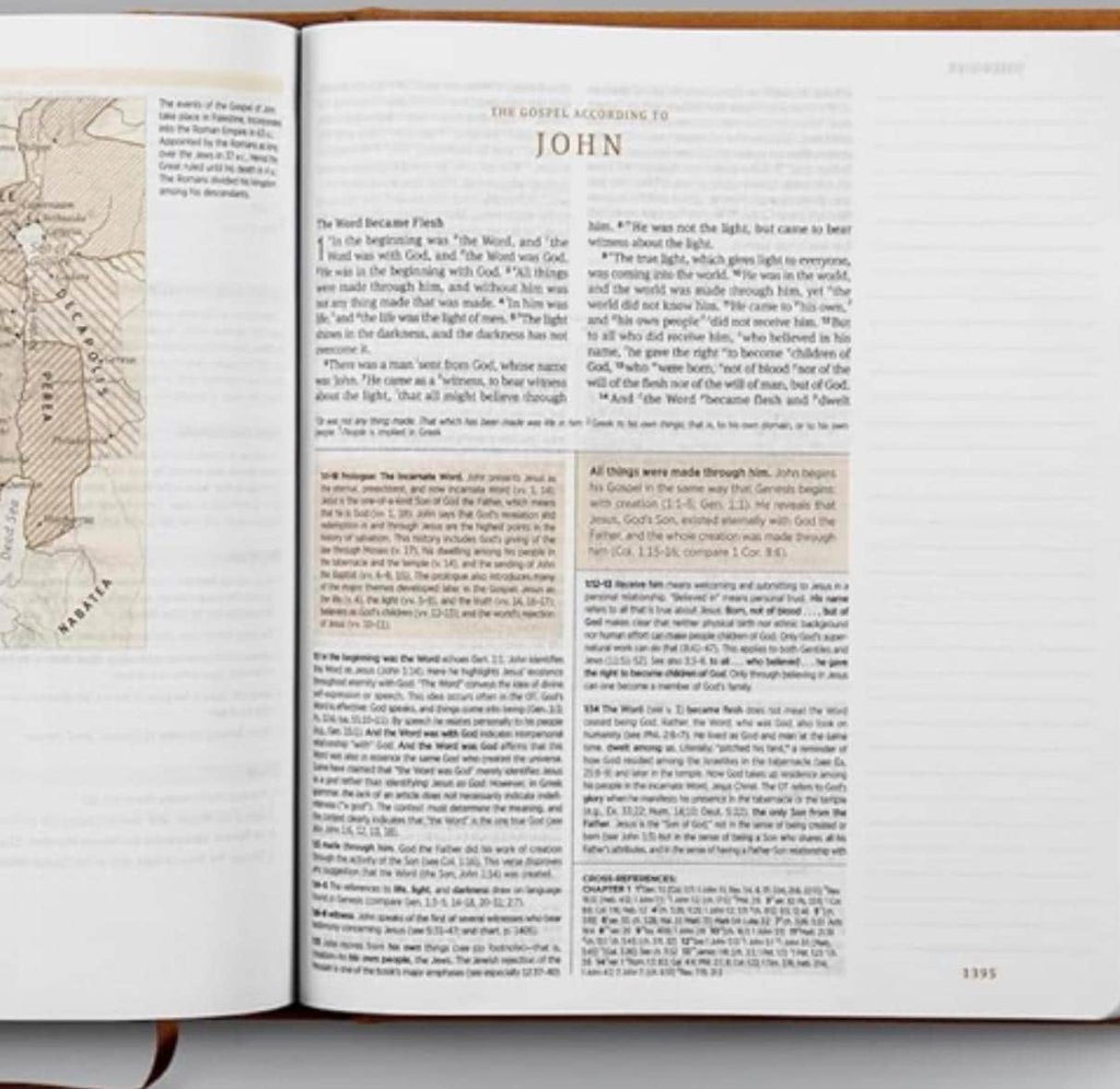 Biblia de estudio para diario ESV personalizada, tapa TruTone de nobuk caramelo