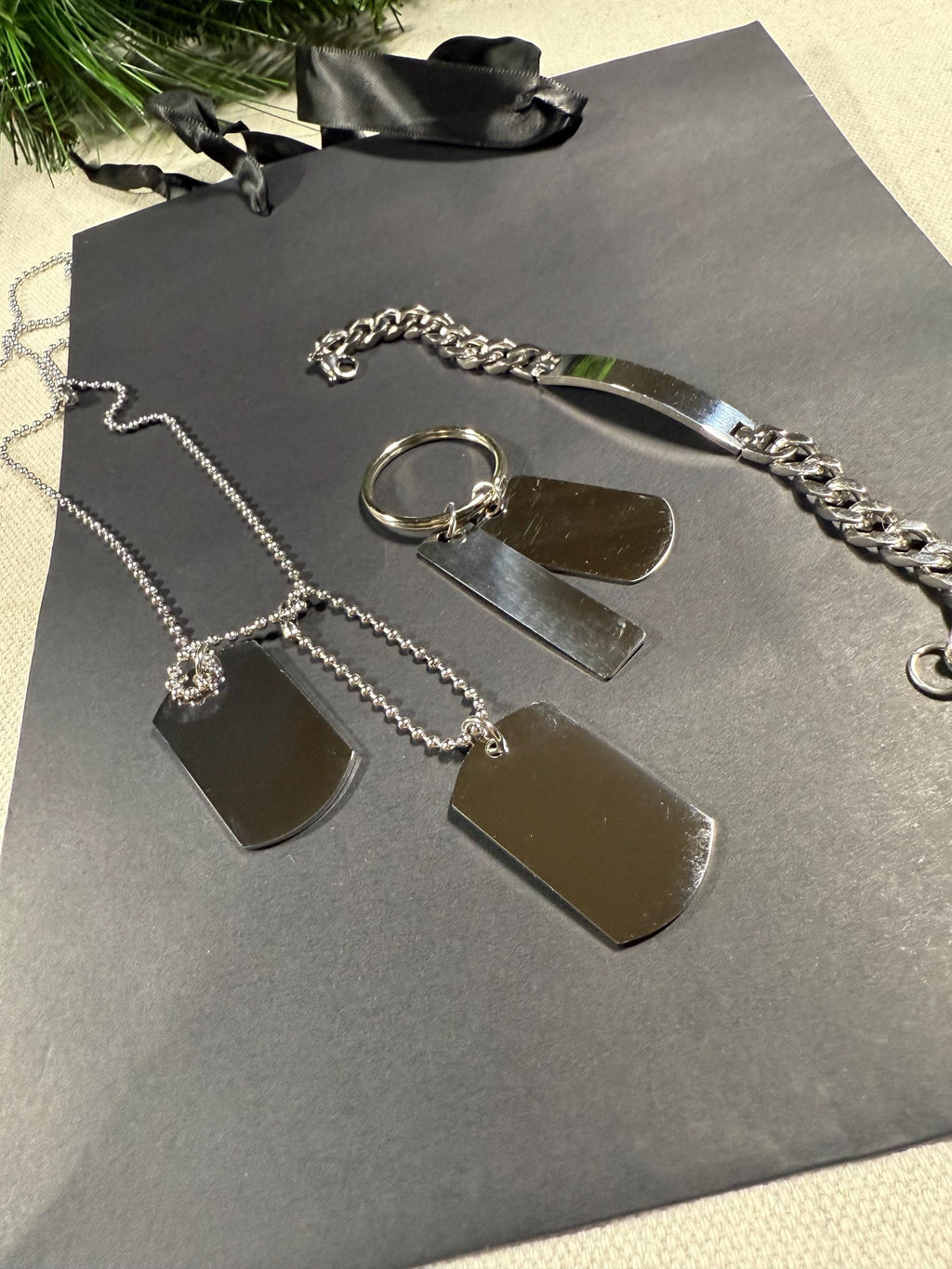 Regalo de Navidad para hombre, llavero, combo de regalo de Navidad, placa de identificación