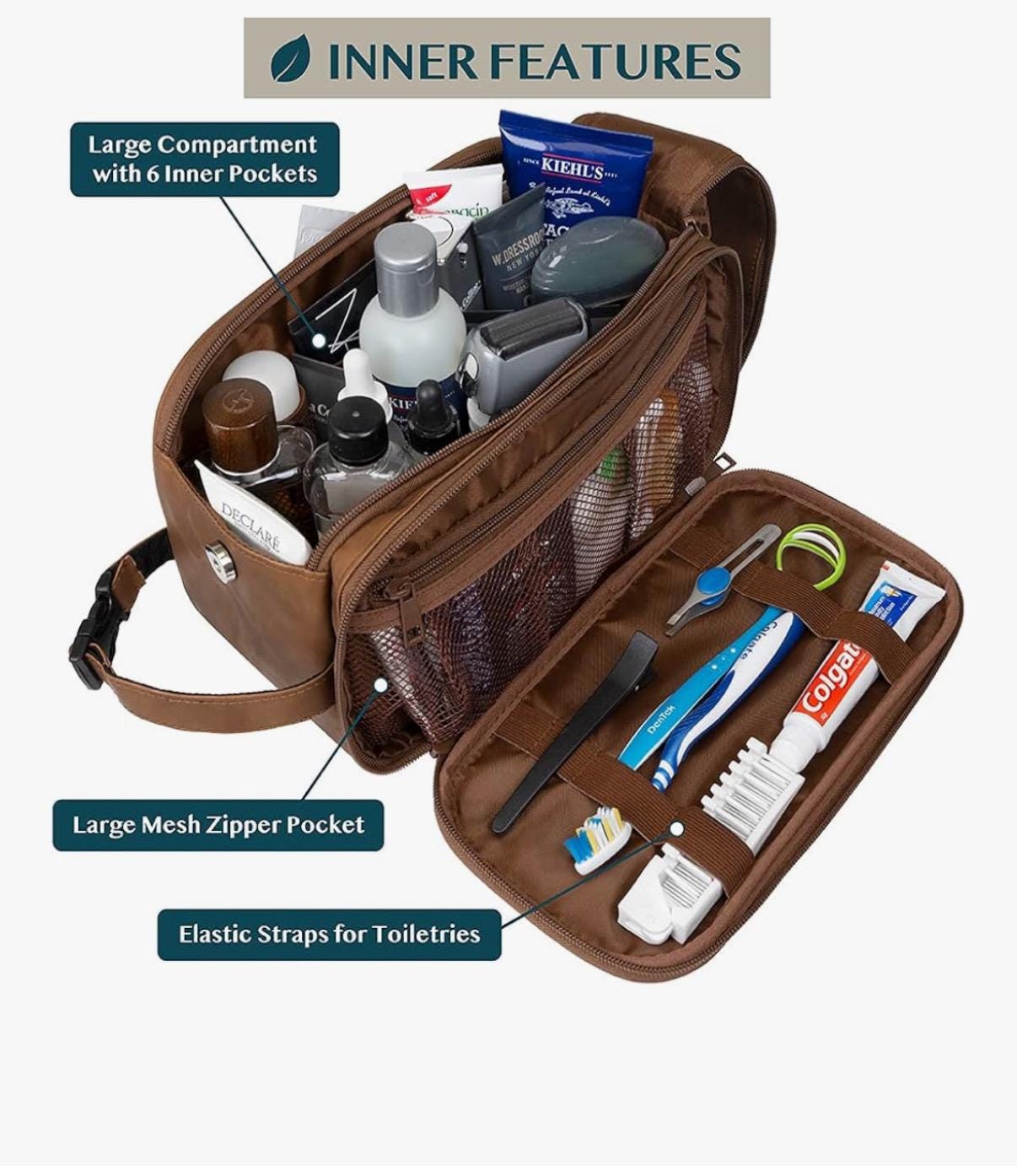 Neceser personalizado para hombre, kit de afeitado para viaje, neceser de viaje para hombre, artículos de aseo para el aseo personal, cuero PU