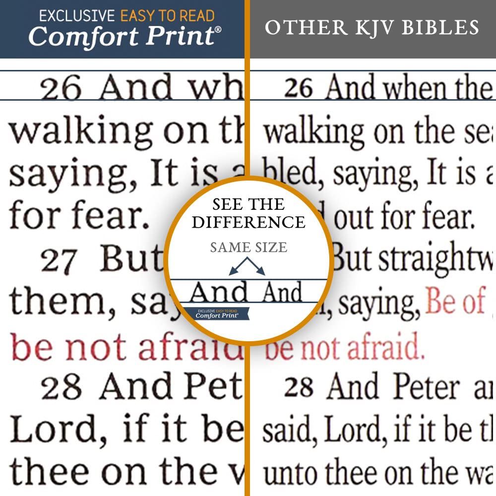 Biblia Sagrada KJV personalizada, letra grande, diseño delgado, piel sintética gris, letra roja, letra cómoda: Versión King James