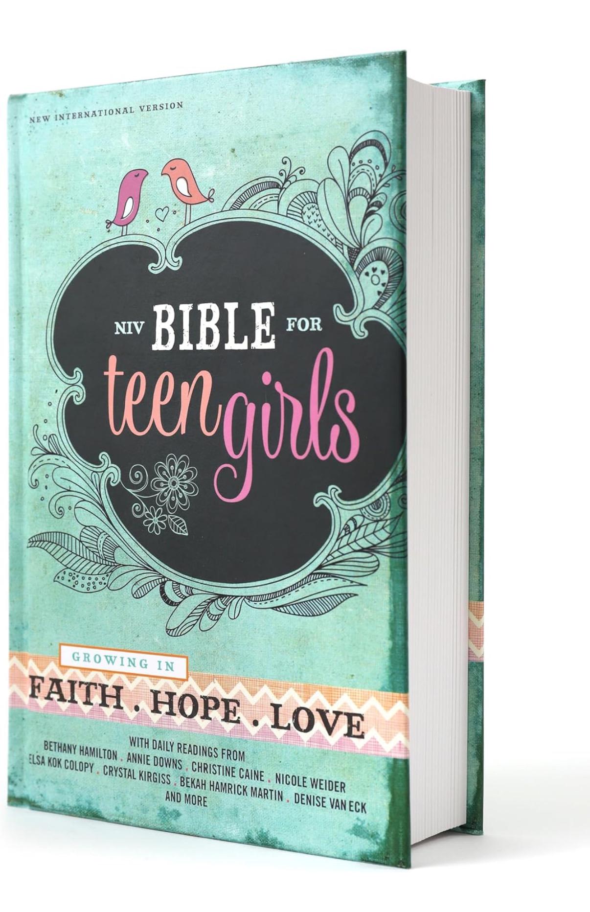 Biblia NVI personalizada para chicas adolescentes - Edades 13-18, Fe, Esperanza, Amor