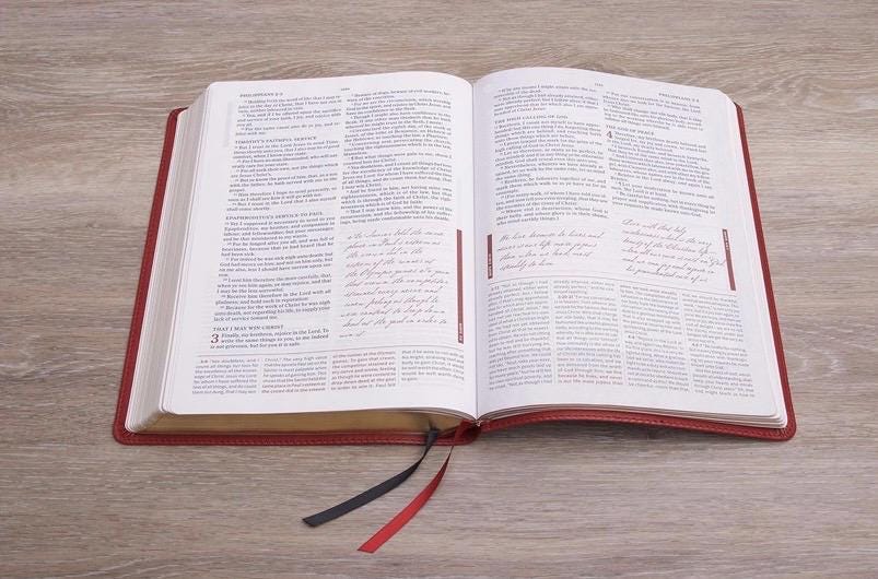 Biblia de estudio KJV Spurgeon personalizada - Tapa de piel sintética carmesí