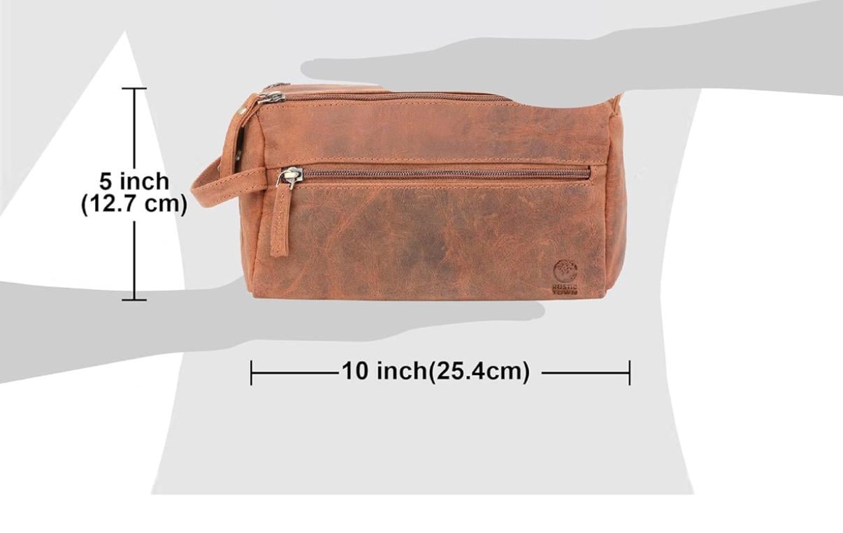 Kit de aseo de cuero de búfalo personalizado - Neceser de tocador vintage