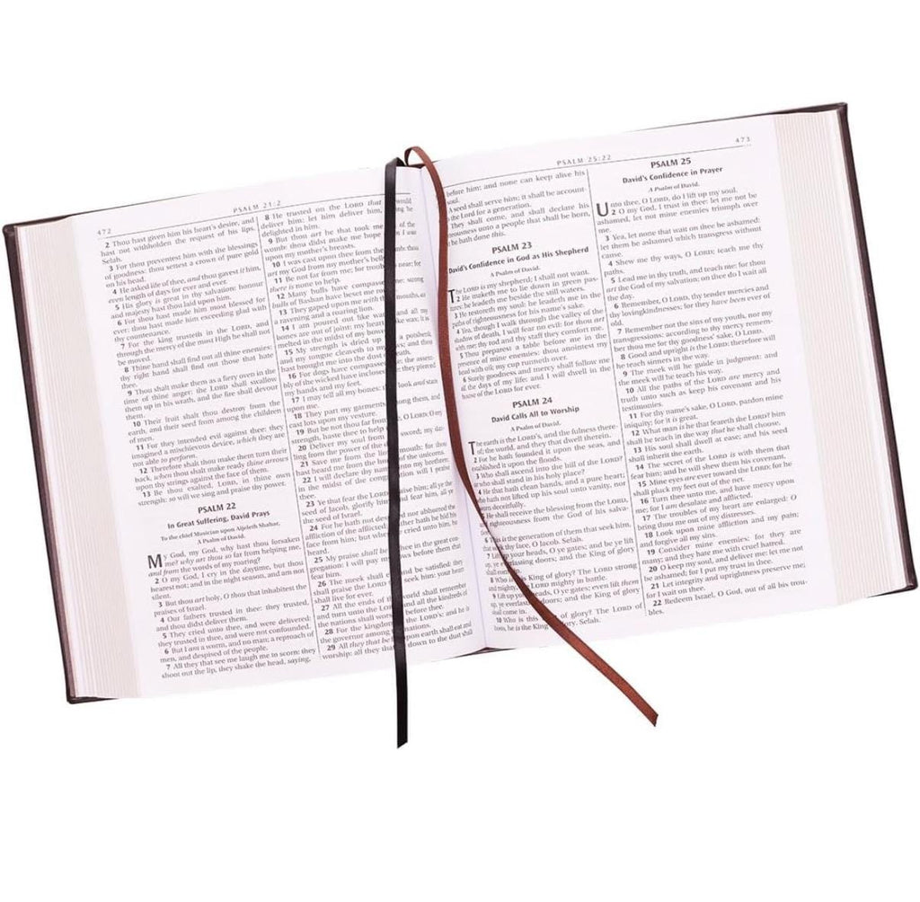 Biblia Familiar KJV Personalizada - Piel Sintética Marrón, de Lujo