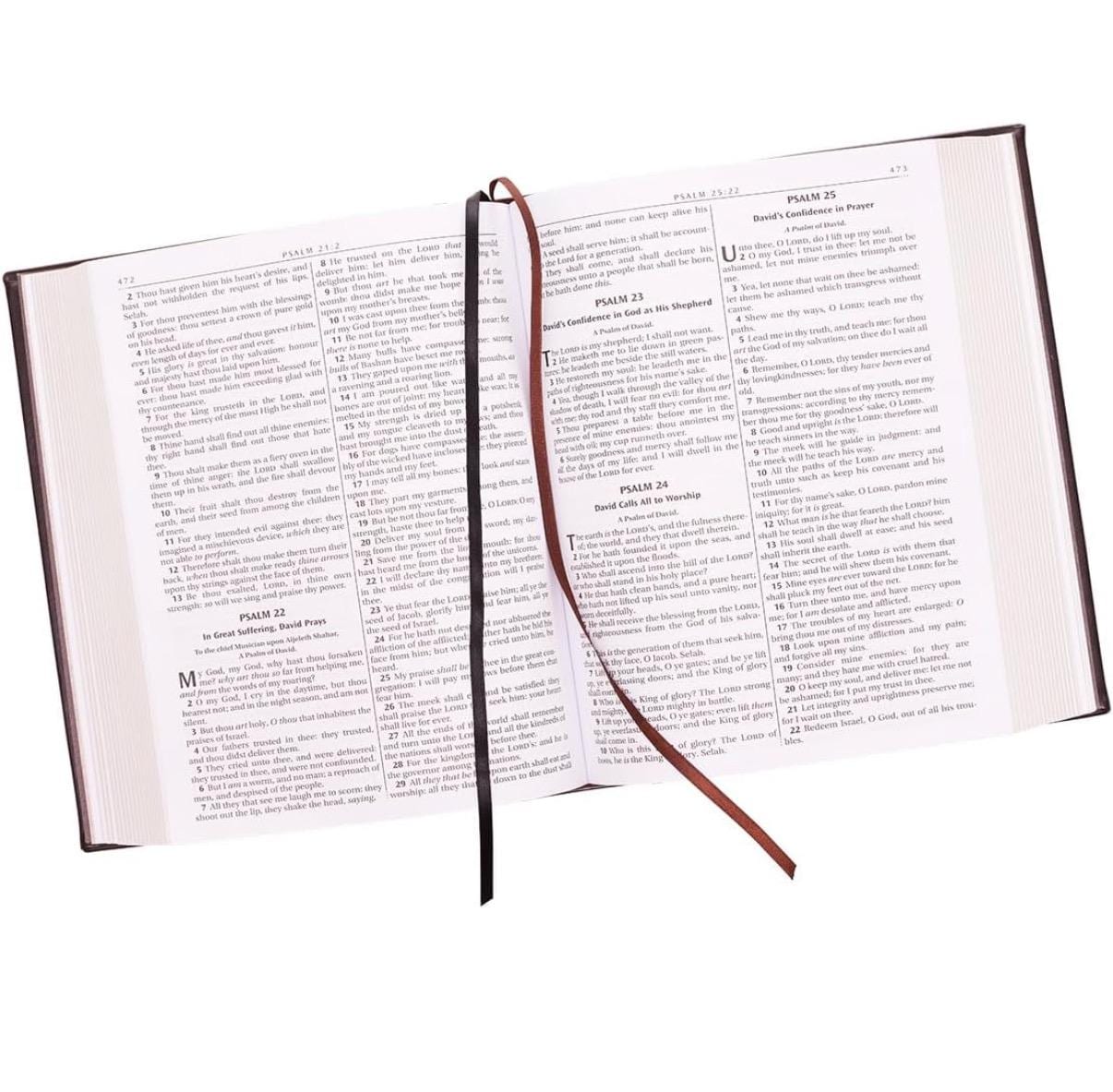 Biblia Familiar KJV Personalizada - Piel Sintética Marrón, de Lujo