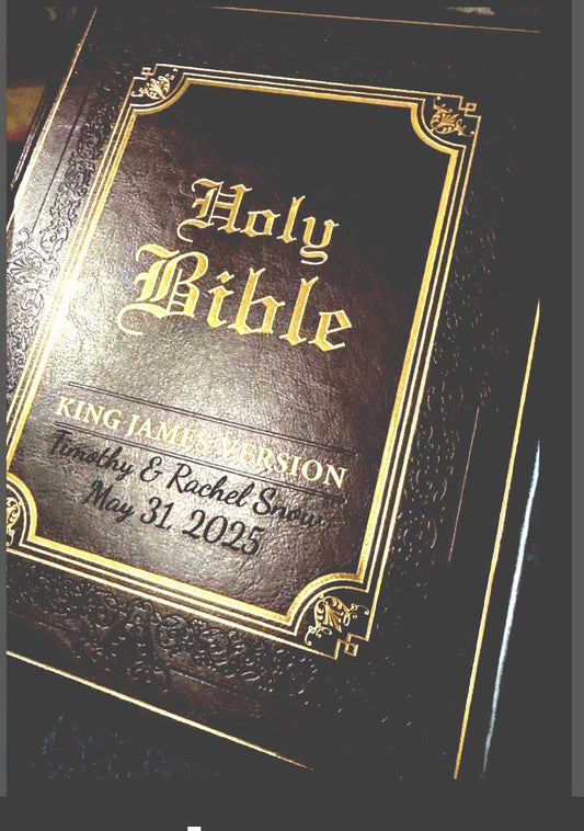 Personalized KJV Holy Bible, Classically Illustrated Heirloom Family Bible, Faux Leather Hardcover