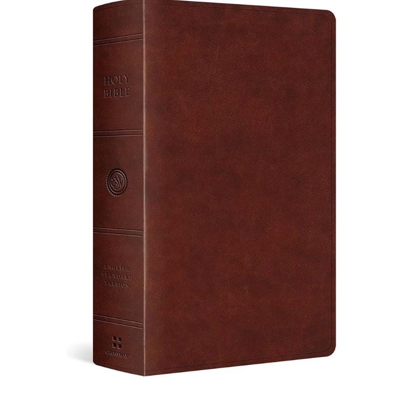 Personalized ESV Large Print Bible, Chestnut TruTone Cover, Engraved Bible