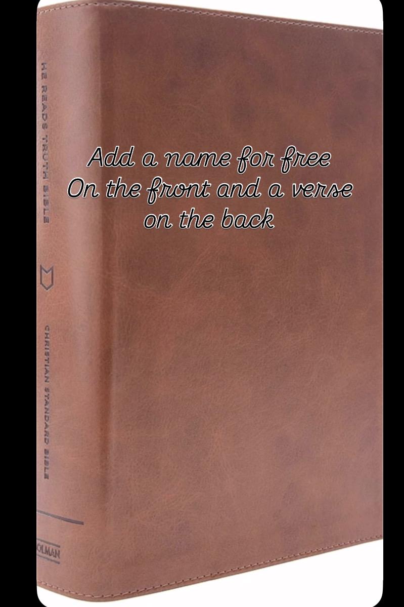 Personalized Saddle LeatherTouch Bible, Wide Margin Journaling