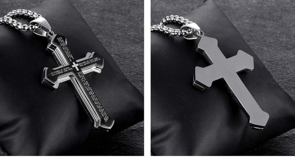 Collar personalizado con cruz para hombre
