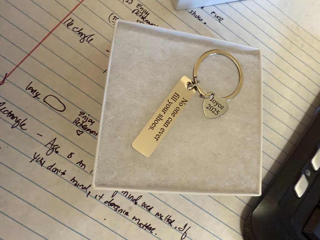 Llavero rectangular y de corazón personalizado