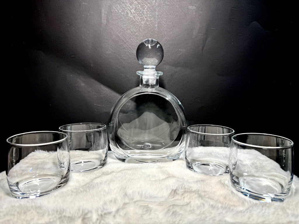 Juego de decantador de whisky de cristal personalizado – Decantador y vasos grabados