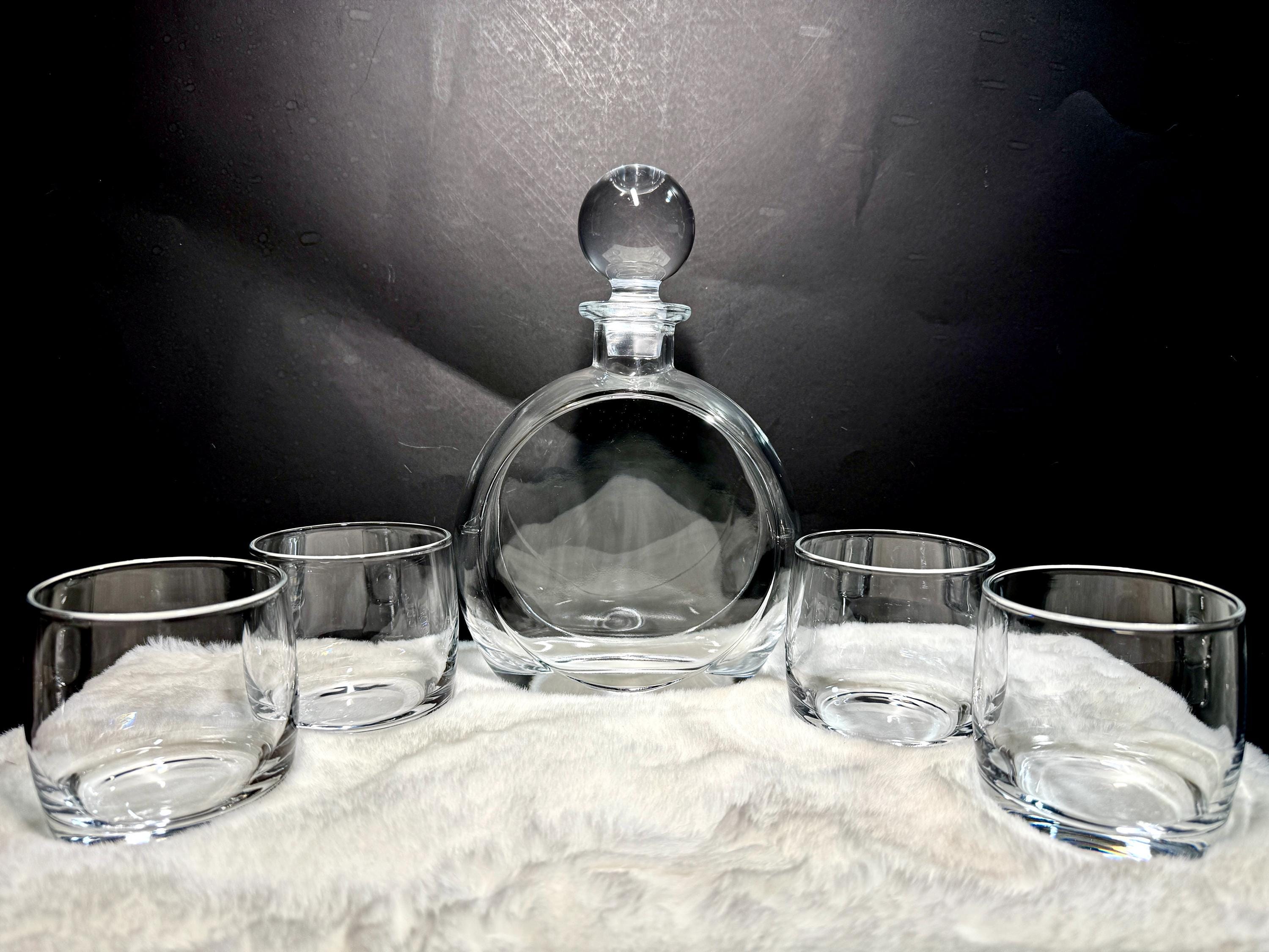 Juego de decantador de whisky de cristal personalizado – Decantador y vasos grabados