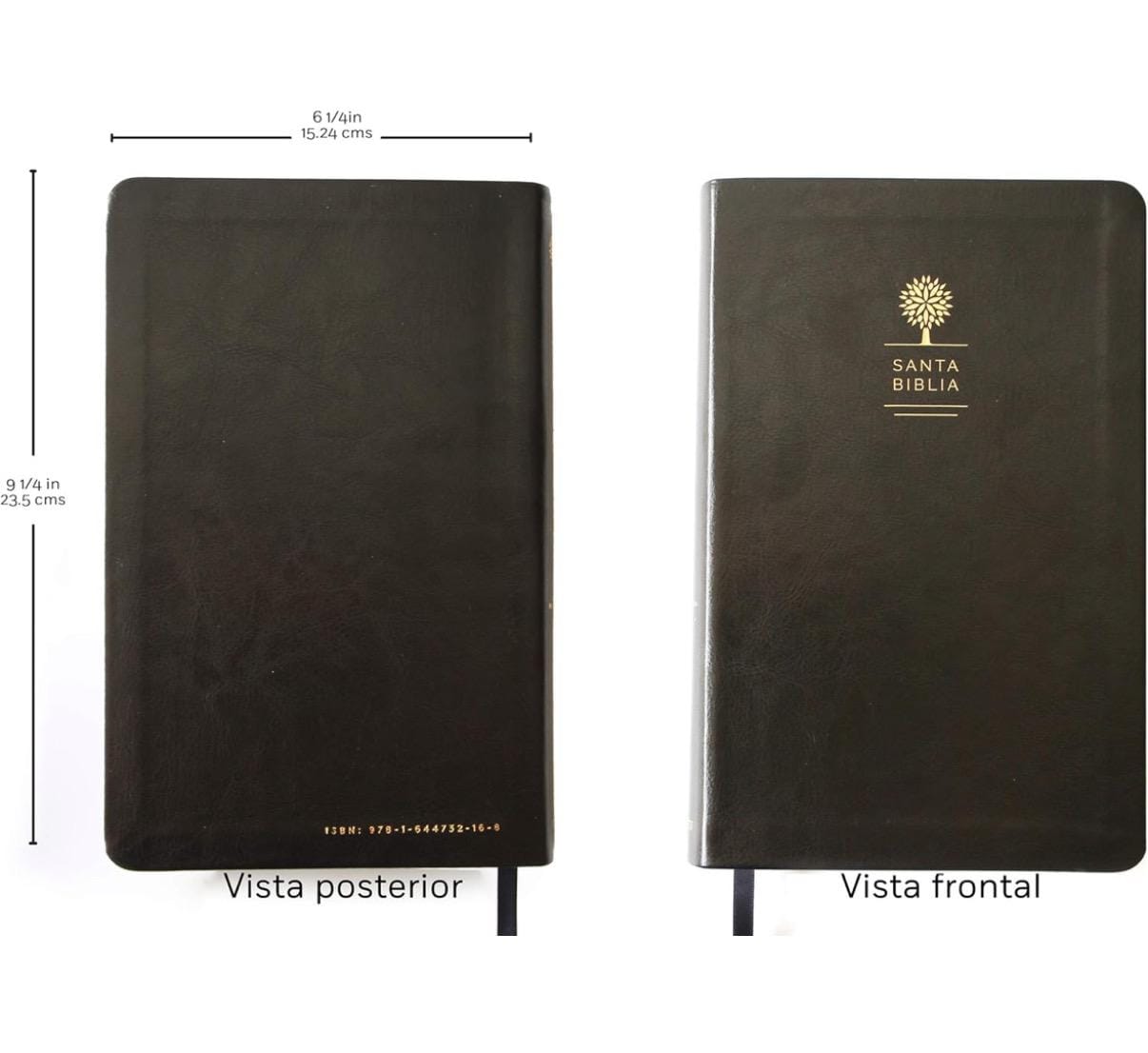 Personalized Biblia Reina Valera 1960 letra grande. Símil piel negro, índice, tamaño manual / Spanish Bible RVR 1960. Handy Size, Thumb Inde