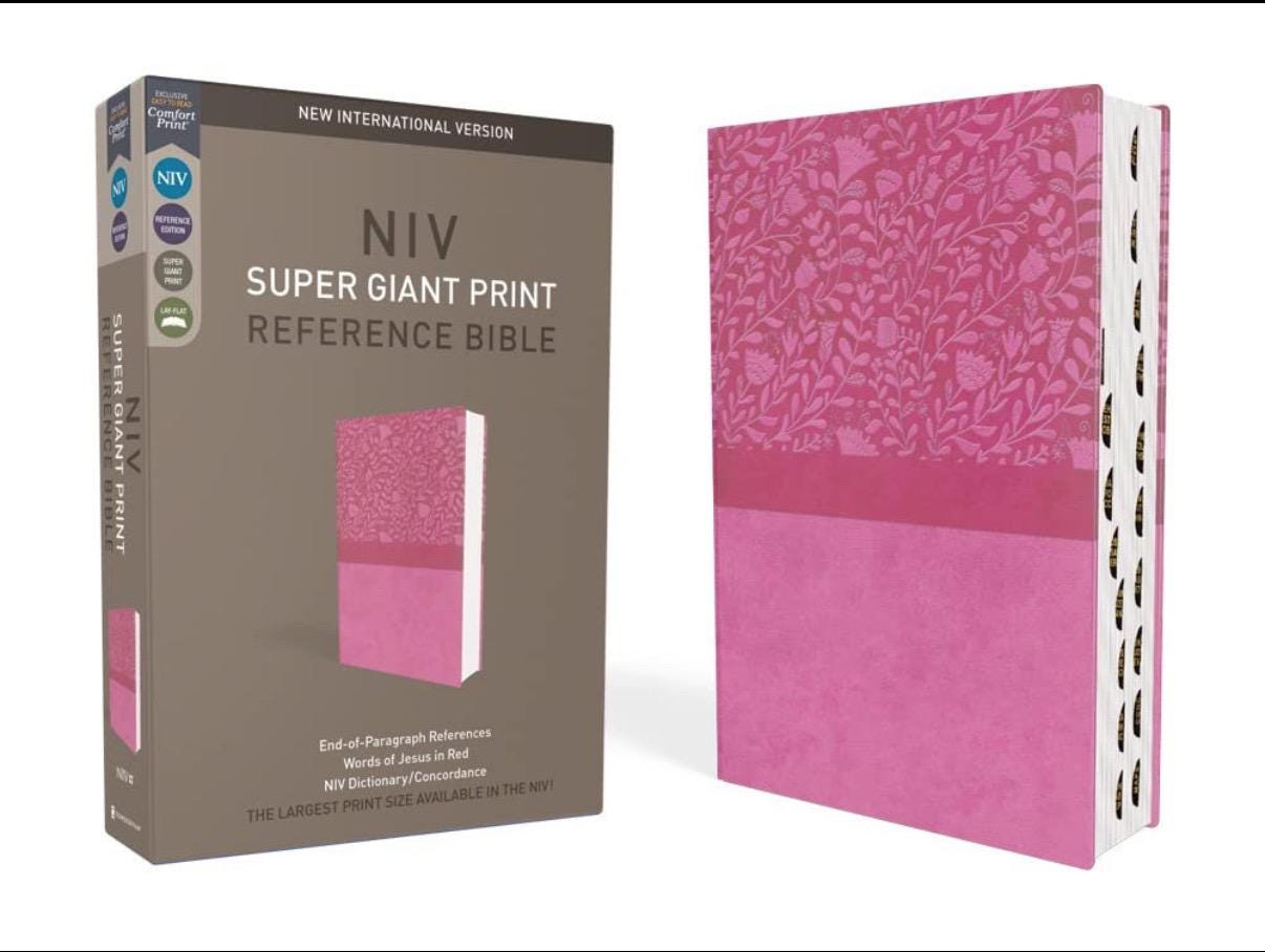 Biblia Personalizada NVI Letra Súper Grande - Rosa, letra cómoda de 16.5 puntos