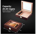 Personalized Bald Eagle Handmade Cigar Humidor, Cedar Cigar Desktop Box with Humidifier and Hygrometer, Glass Top for 25 Cigars (20-25 Cigar