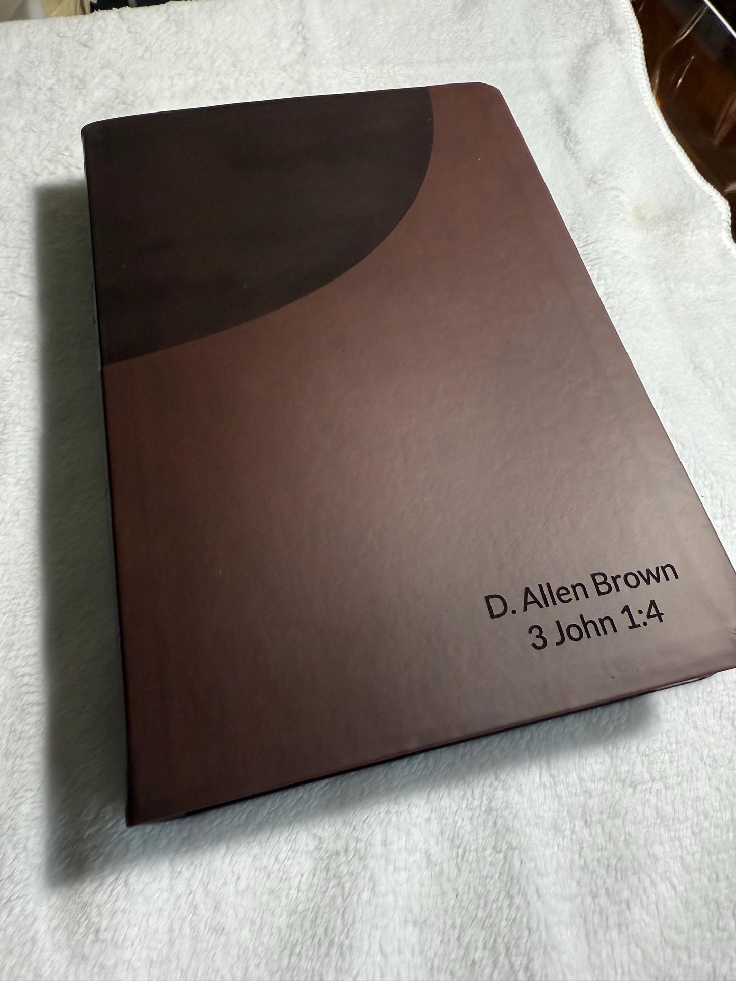 NIV, Super Giant Print Reference Bible, Leathersoft, Brown, Red Letter, Comfort Print,Engraved  Bible, Personalized Bible, Baptism Gift,