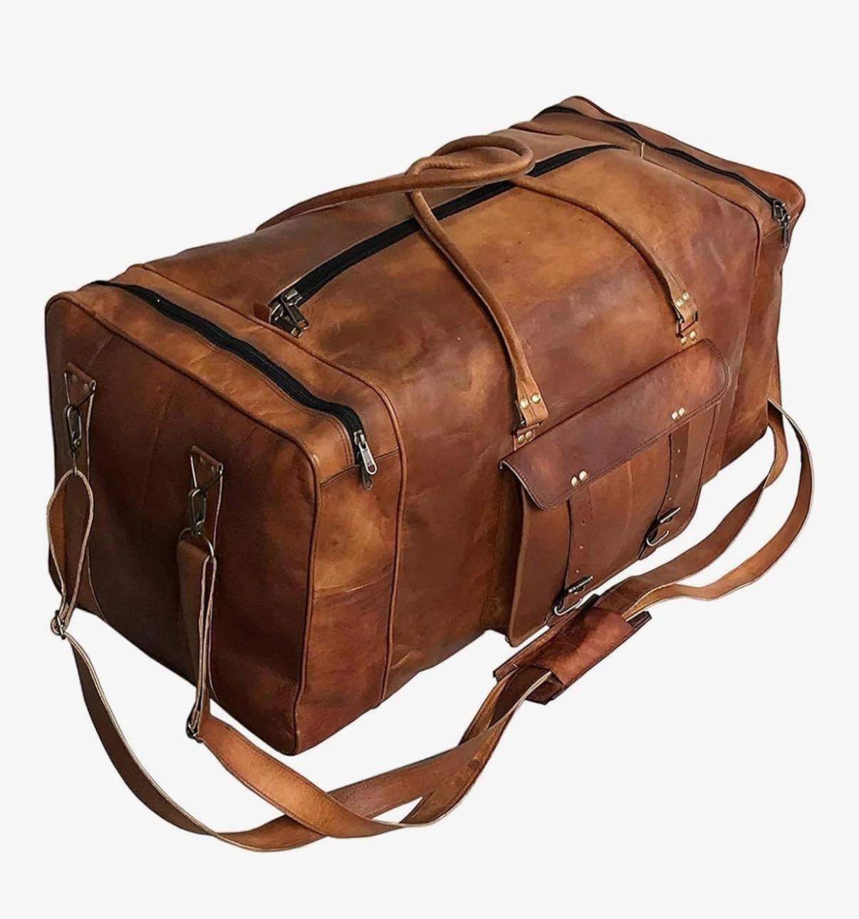 Personalized Leather Duffle Bag for Men Luggage Handmade Travel Bag Carry On Luggage Weekender Bags Overnight Gym Sports