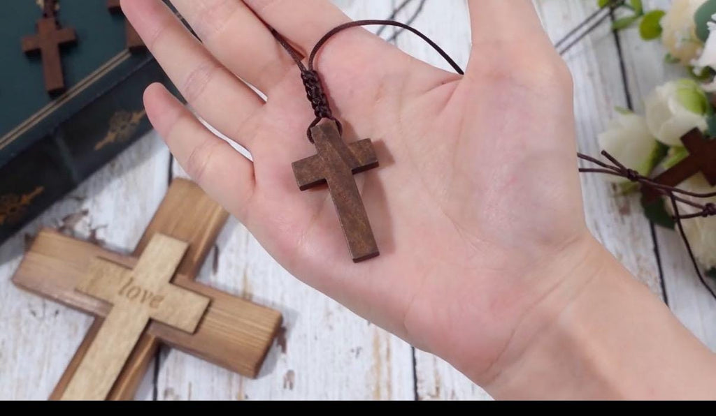 Personalized Cross Necklace, Engrave the date you were saved