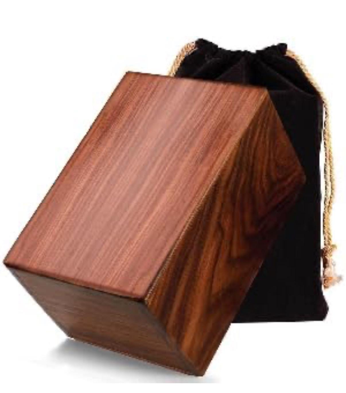 Personalized Wood Urn for Human Ashes | Border Engraved Rosewood Wooden Urns Large Size 200 Cubic Inches | Handcrafted Memorial Urns