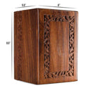 Urna de madera personalizada para cenizas humanas | Urnas de madera de palo de rosa grabadas con borde de tamaño grande de 200 pulgadas cúbicas | Urnas conmemorativas hechas a mano