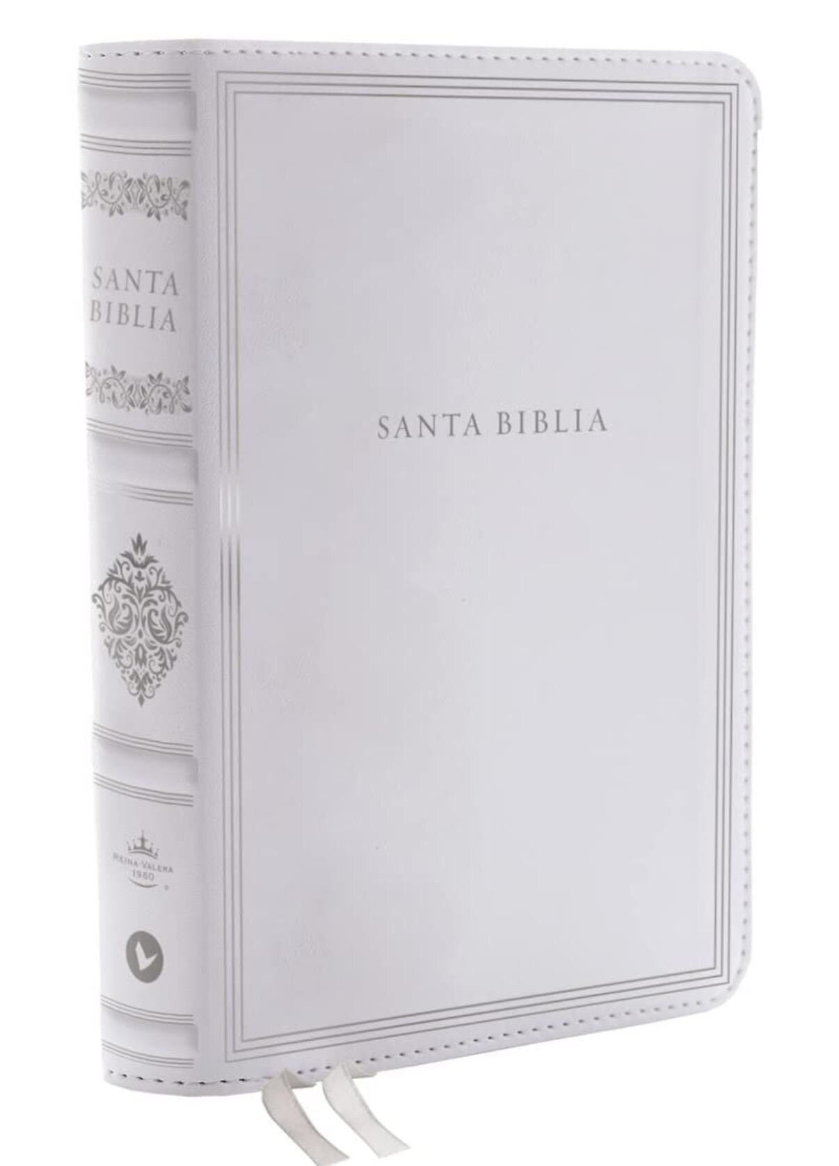 Engraved RVR60 Reina Valera 1960 Bible, Leathersoft White, Large Print