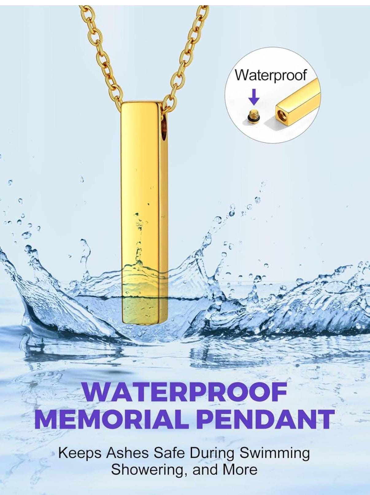 Personalized Memorial Bar Pendant Necklace