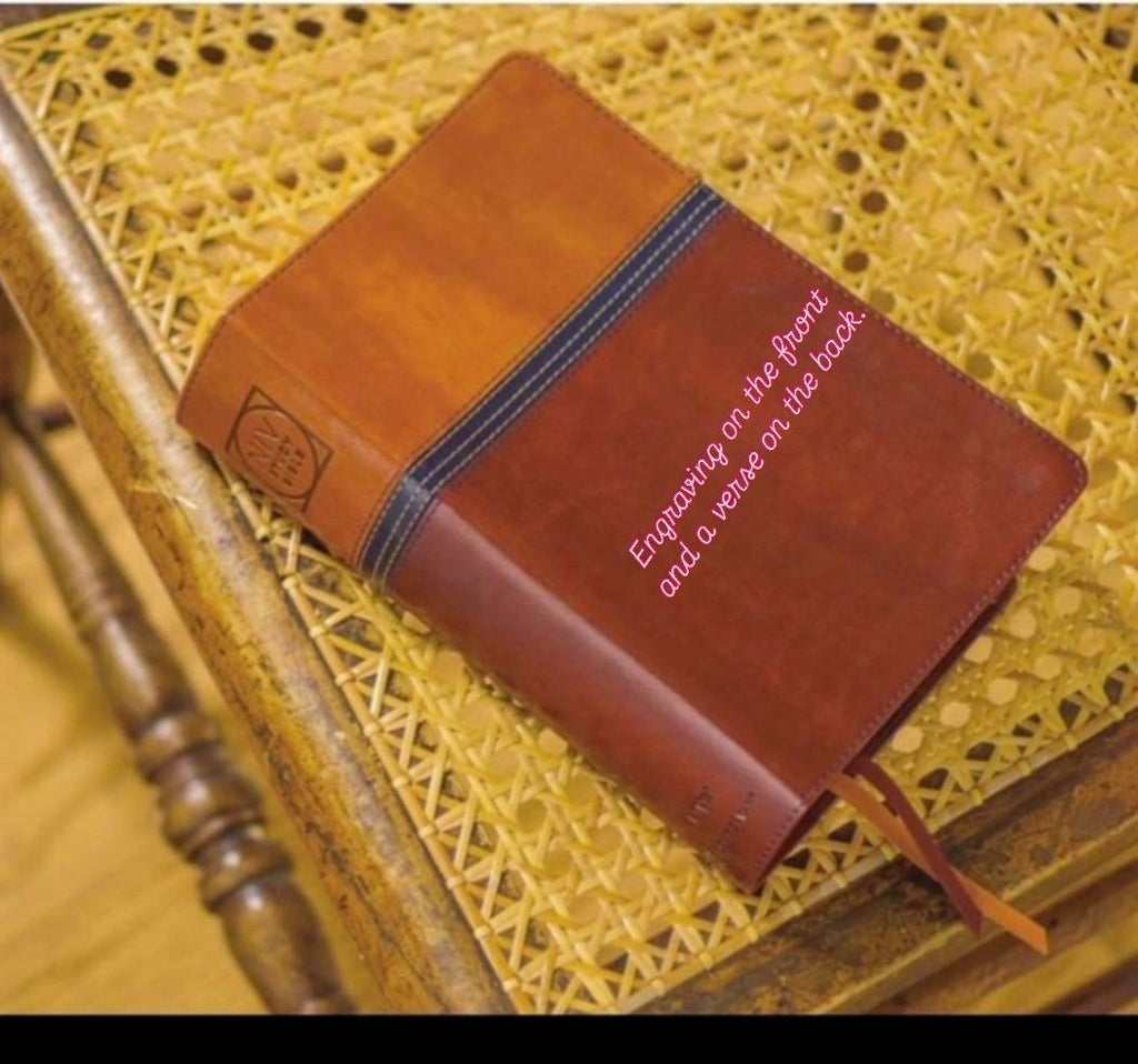 Biblia de Estudio NVI Personalizada - Marrón/Azul, Tamaño Personal, Revisada