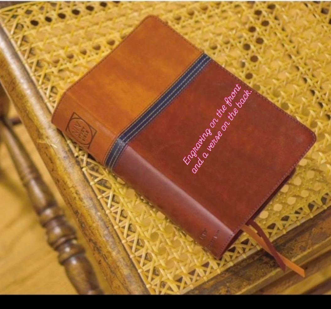 Biblia de Estudio NVI Personalizada - Marrón/Azul, Tamaño Personal, Revisada