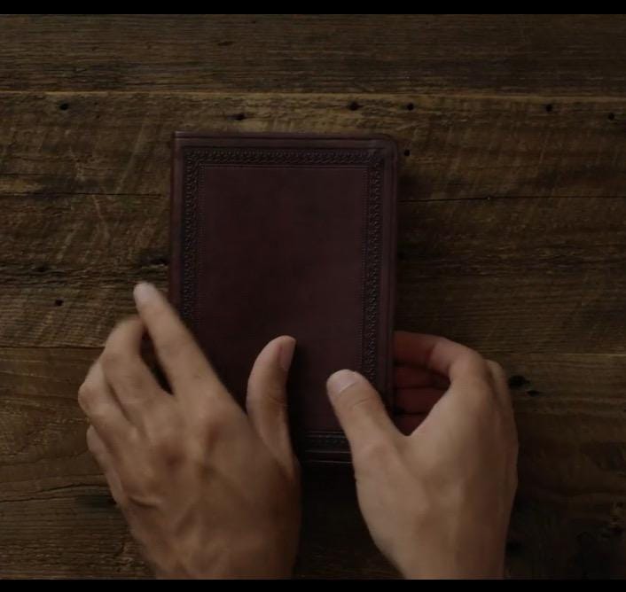 Personalized ESV Value Large Print Compact Bible (TruTone, Mahogany, Border Design)