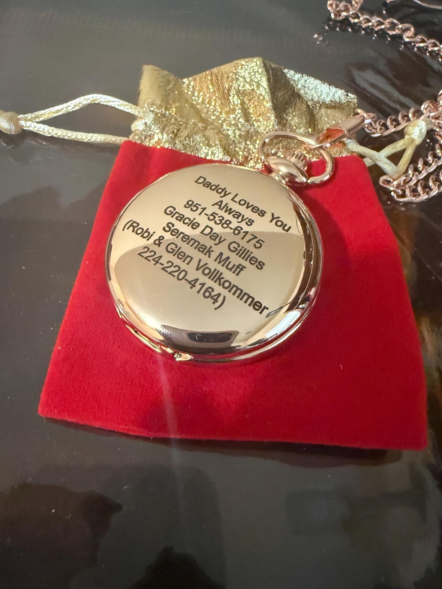 Rose Gold Personalized Pocket Watch