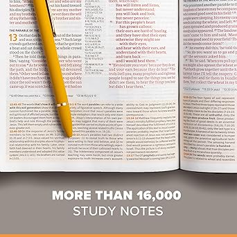 Biblia de Estudio CBS Personalizada, Tacto Piel Caoba, Letra Roja, Notas de Estudio