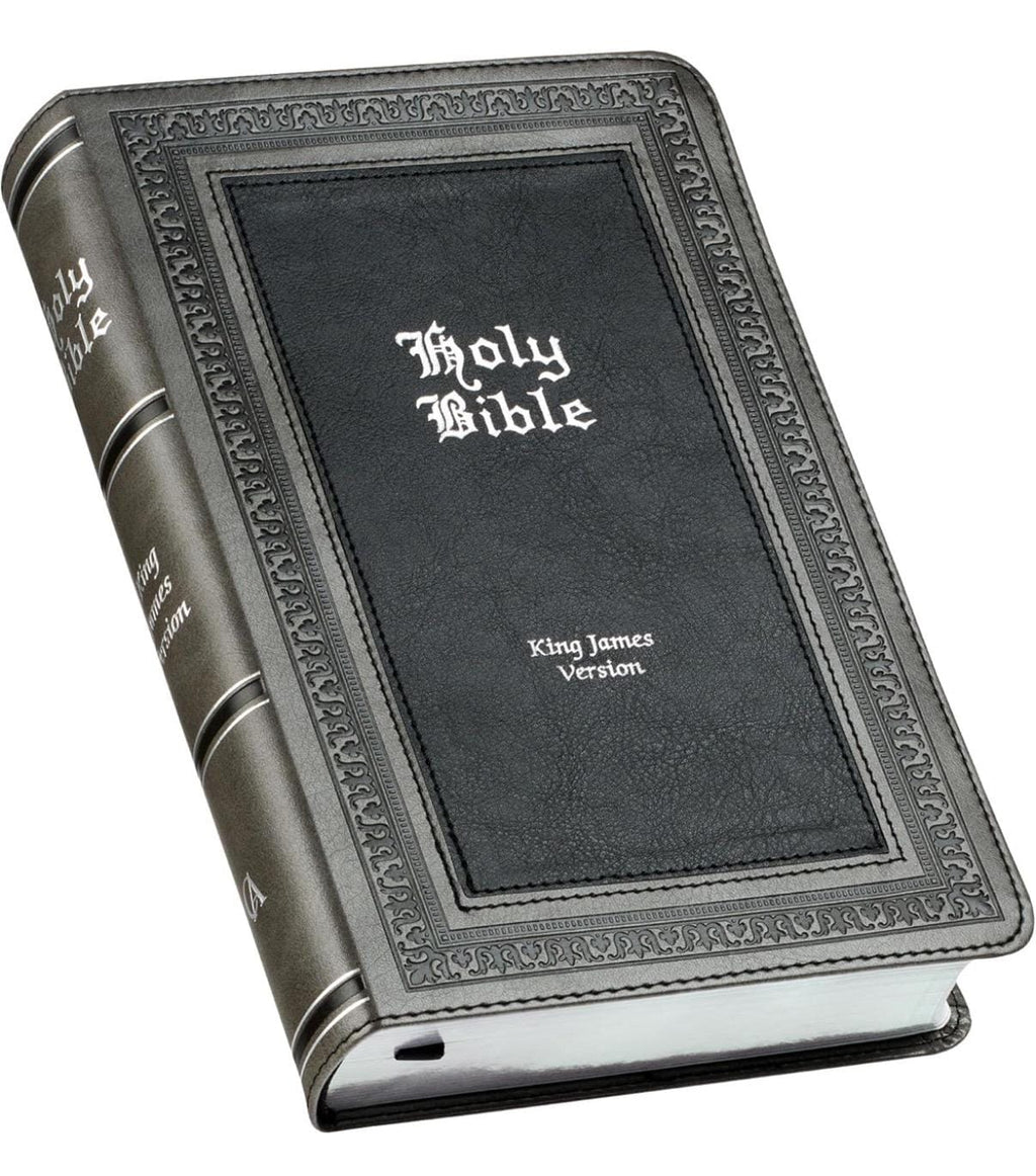 Biblia Sagrada KJV Personalizada, Letra Grande, Tamaño Estándar, Edición Letra Roja en Piel Sintética