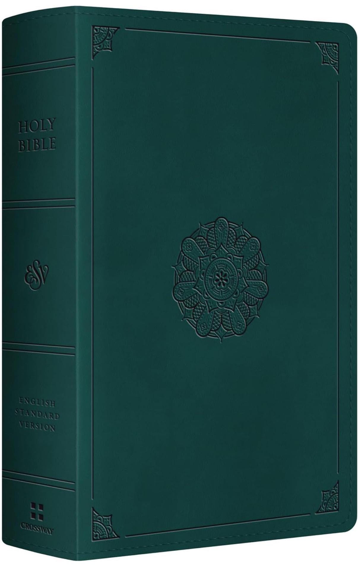 Personalized Purple and Teal bibles. ESV Large Print Personal Size Bible, Red Letter (TruTone, Deep Teal, Emblem Design): Holy Bible, Englis