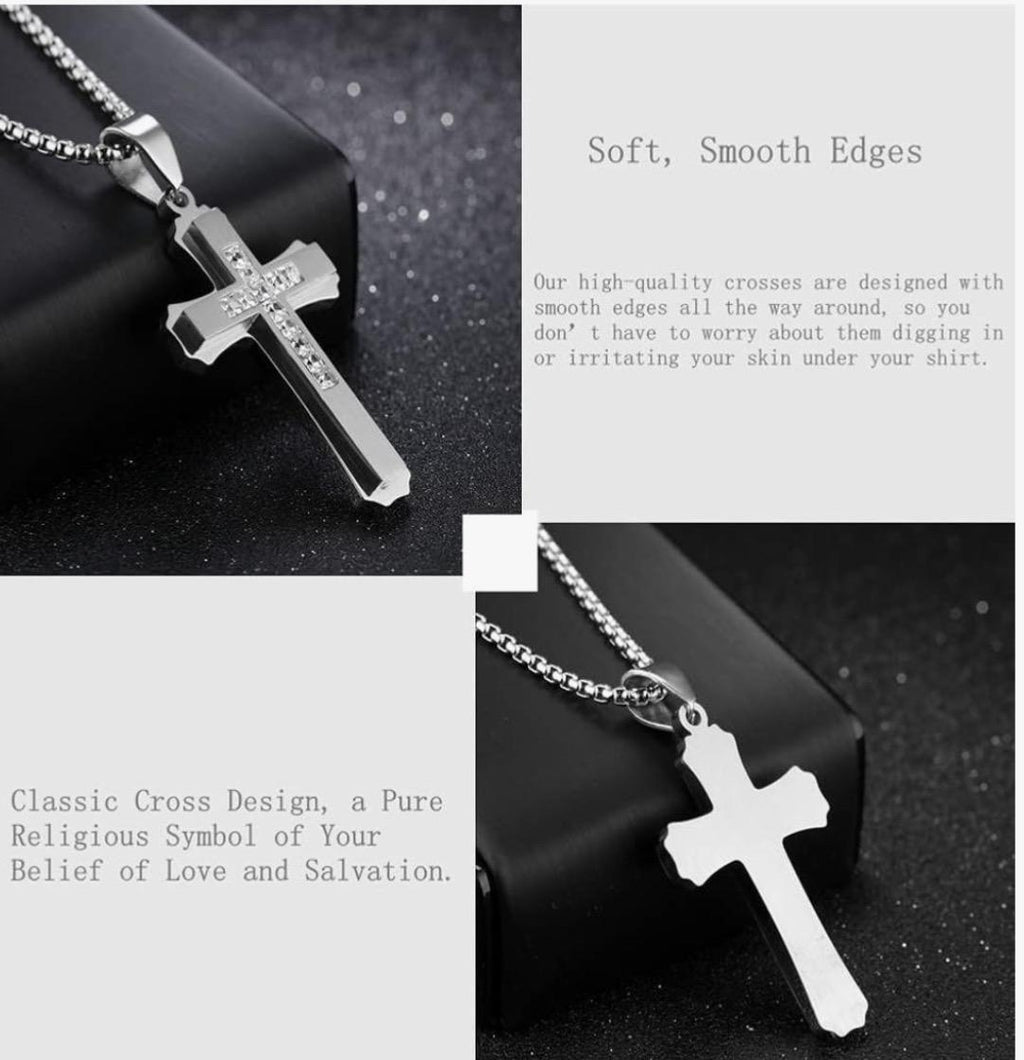 Collar personalizado con cruz para hombre