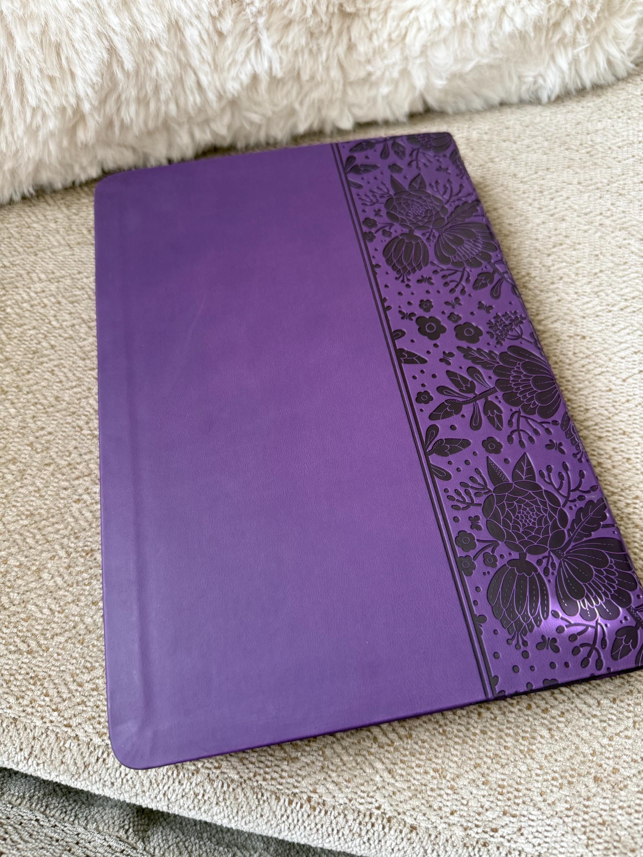 Personalized Purple Floral Print CSB Super Giant Print Reference Bible, Value Edition, 16 pt LeatherTouch, Red Letter, 10.7”