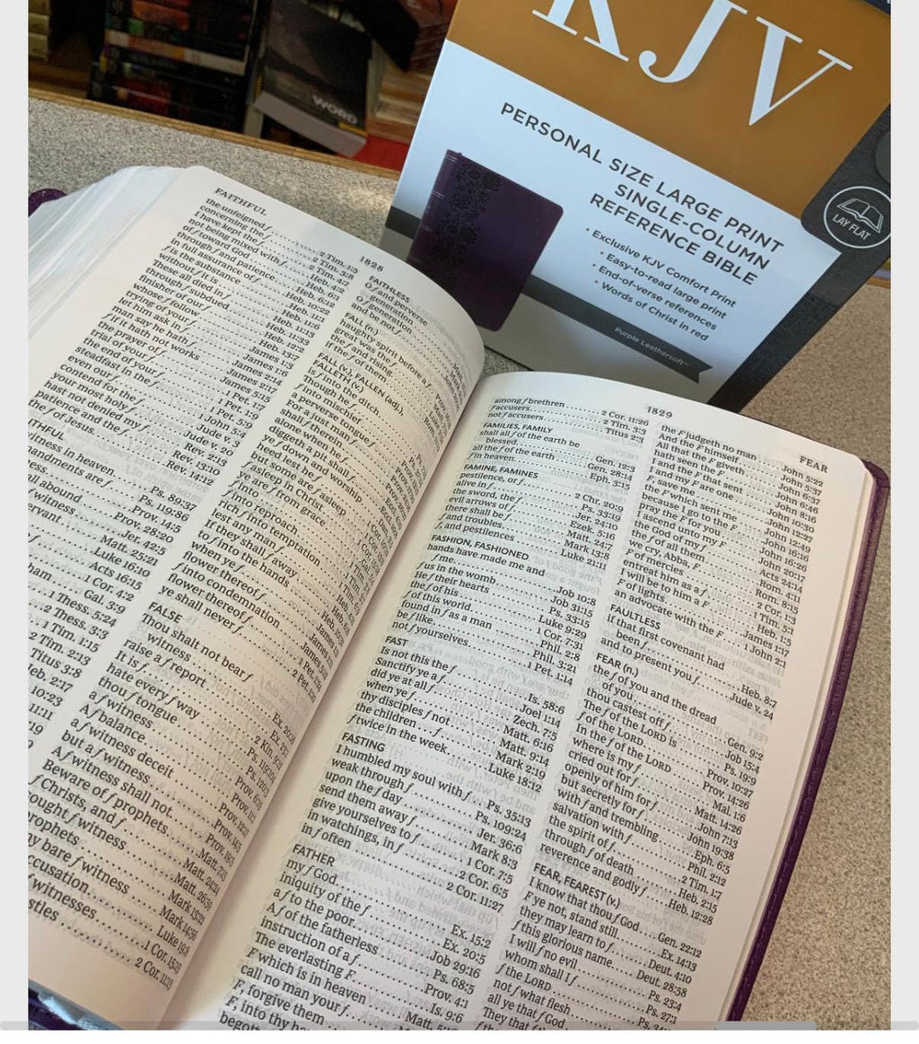 Personalized Purple Floral Print CSB Super Giant Print Reference Bible, Value Edition, 16 pt LeatherTouch, Red Letter, 10.7”