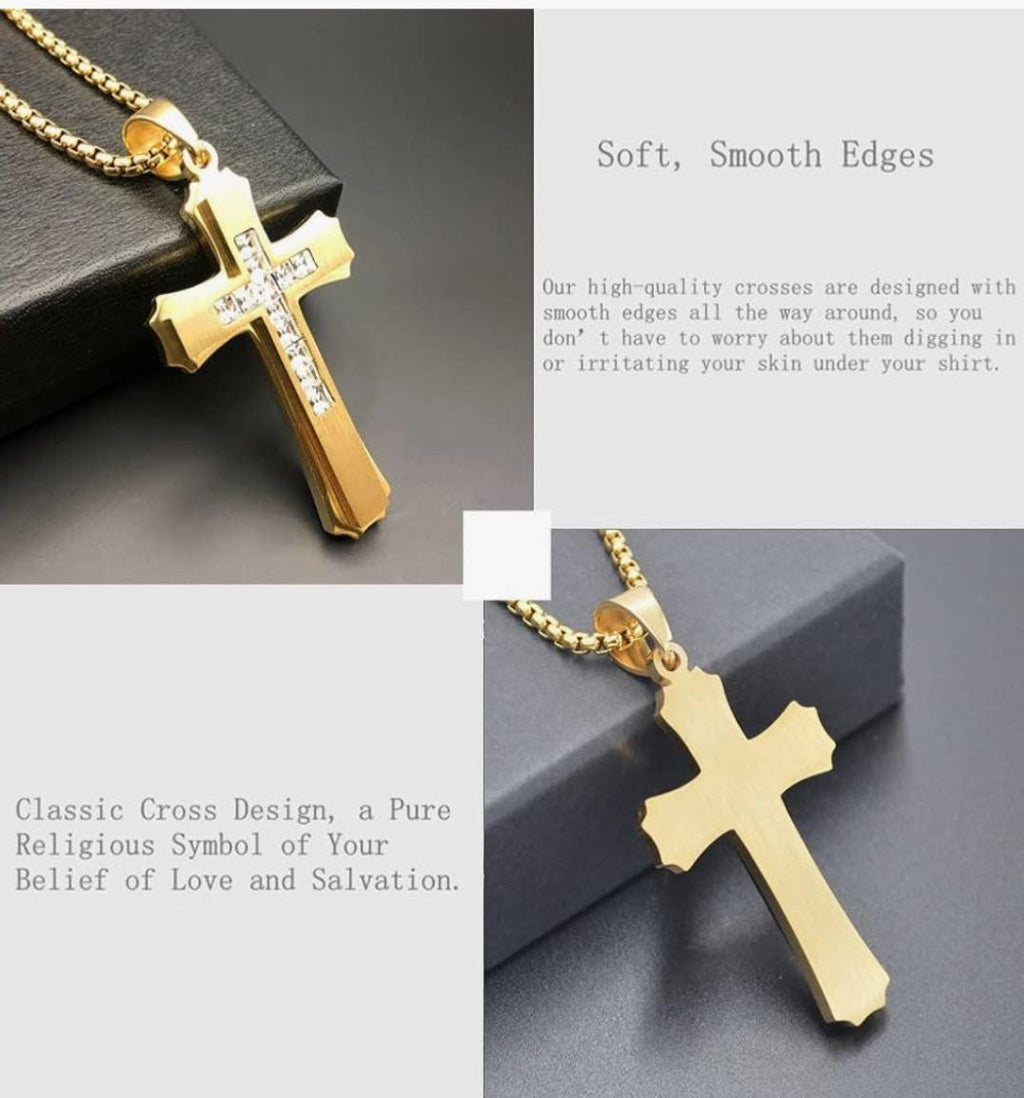 Collar personalizado con cruz para hombre